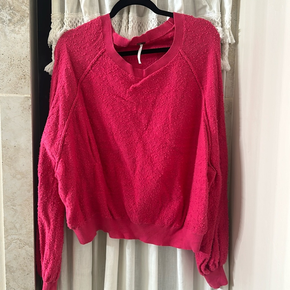 Pink Free People knit top